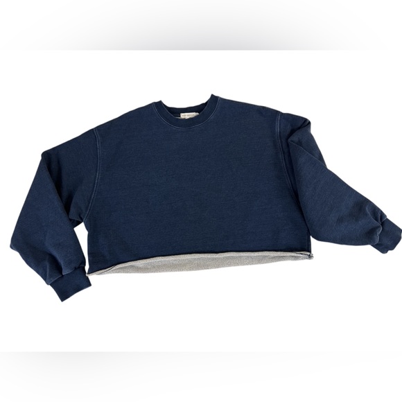 Good American Jeanius Indigo Denim Sweatshirt (set available) - Picture 2 of 10